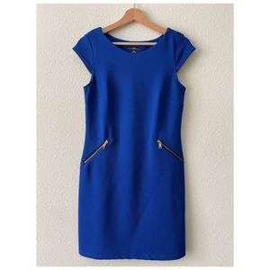 R & K Blue Bodycon Midi Dress Size PS